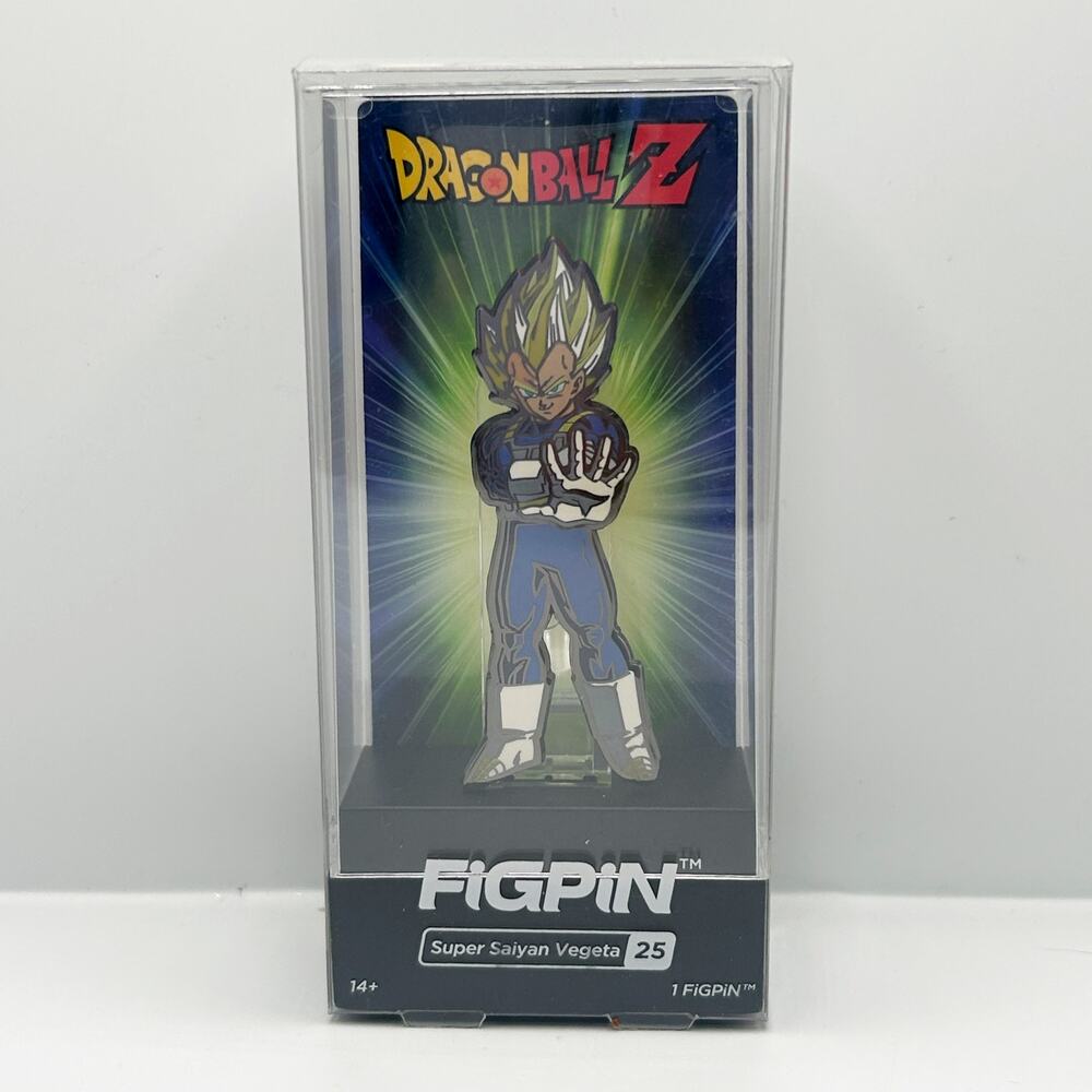 FIGPIN DRAGON BALL Z SUPER SAIYAN VEGETA #25 FIGURE PIN IN CASE EUC